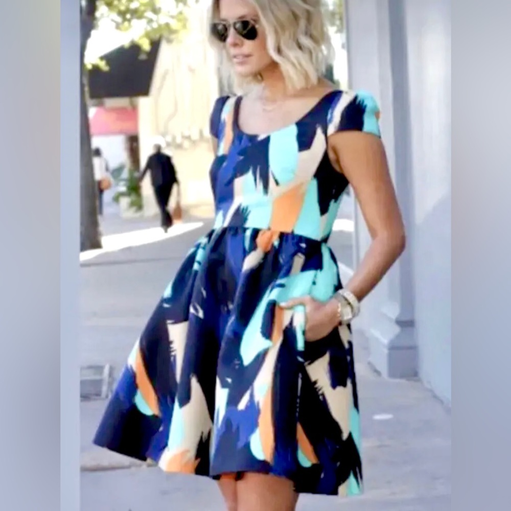 Anthropologie Dress Moulinette Souers Pinion ￼ART TO WEAR Fit & Flare Lined SZ 2